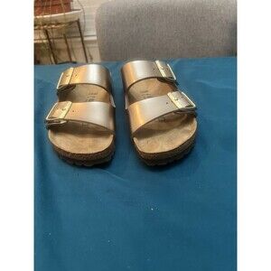 Birkenstock Gold Metallic Sandals with Cork Footbed